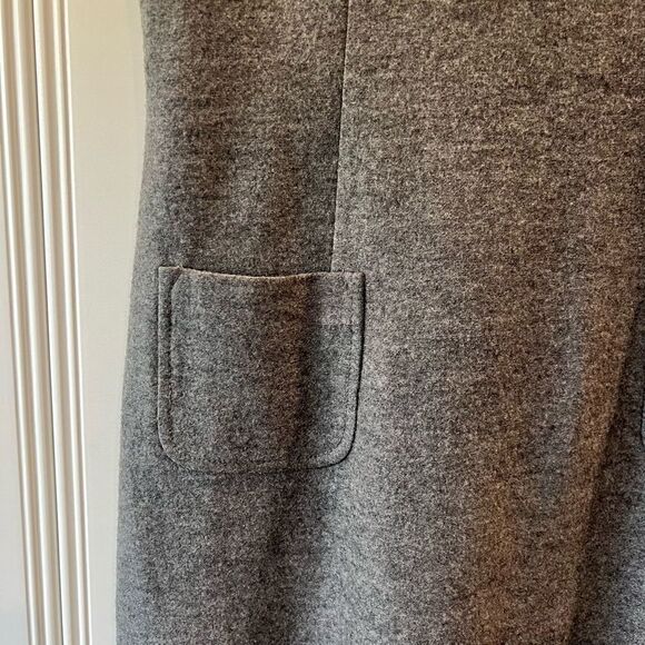 Banana Republic Wool Dress Sheath Pockets Grey Melange Cap Sleeve 12 - Picture 4 of 10